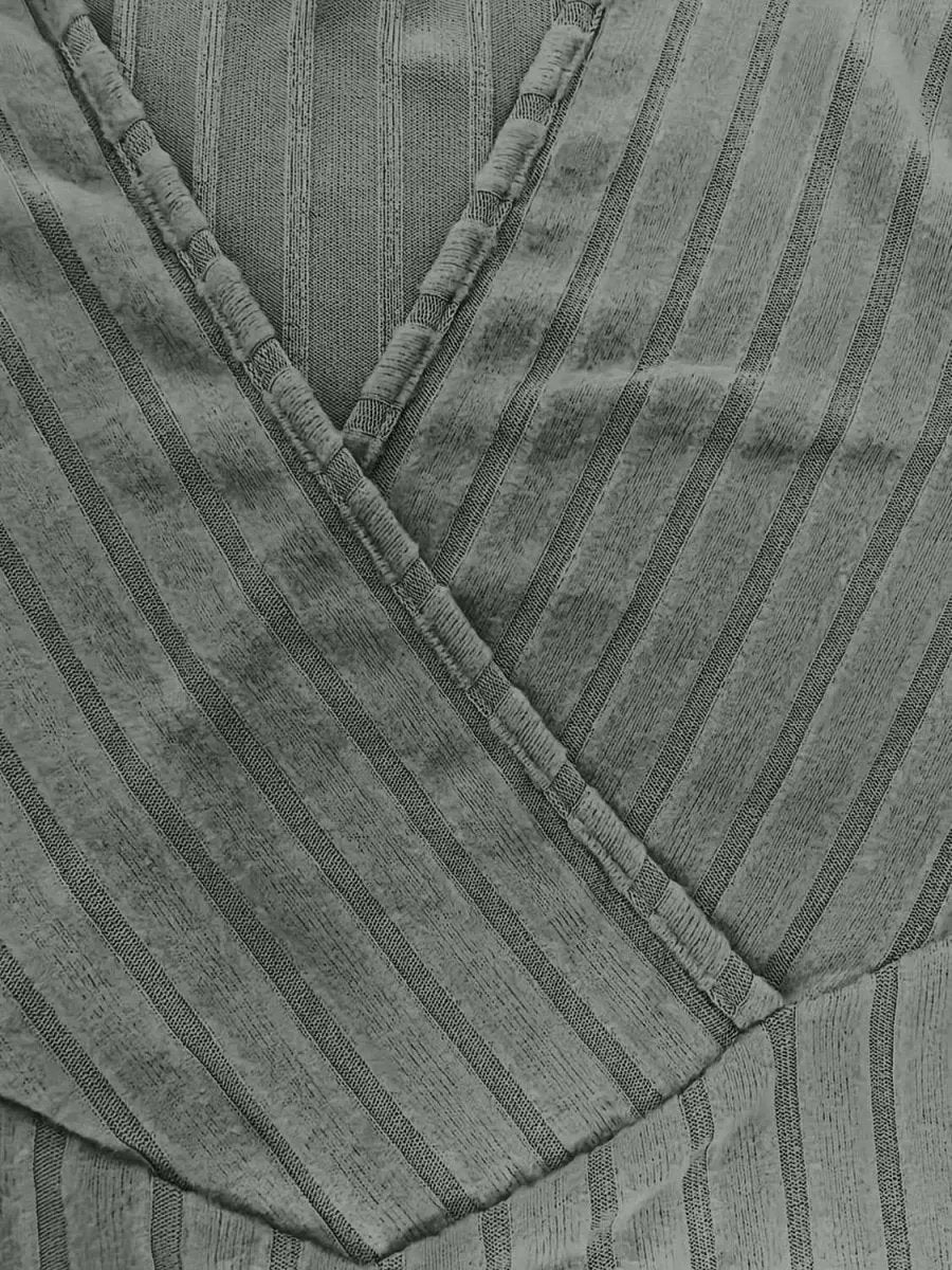 Ribbed Surplice Long Sleeve T-Shirt - Love Salve